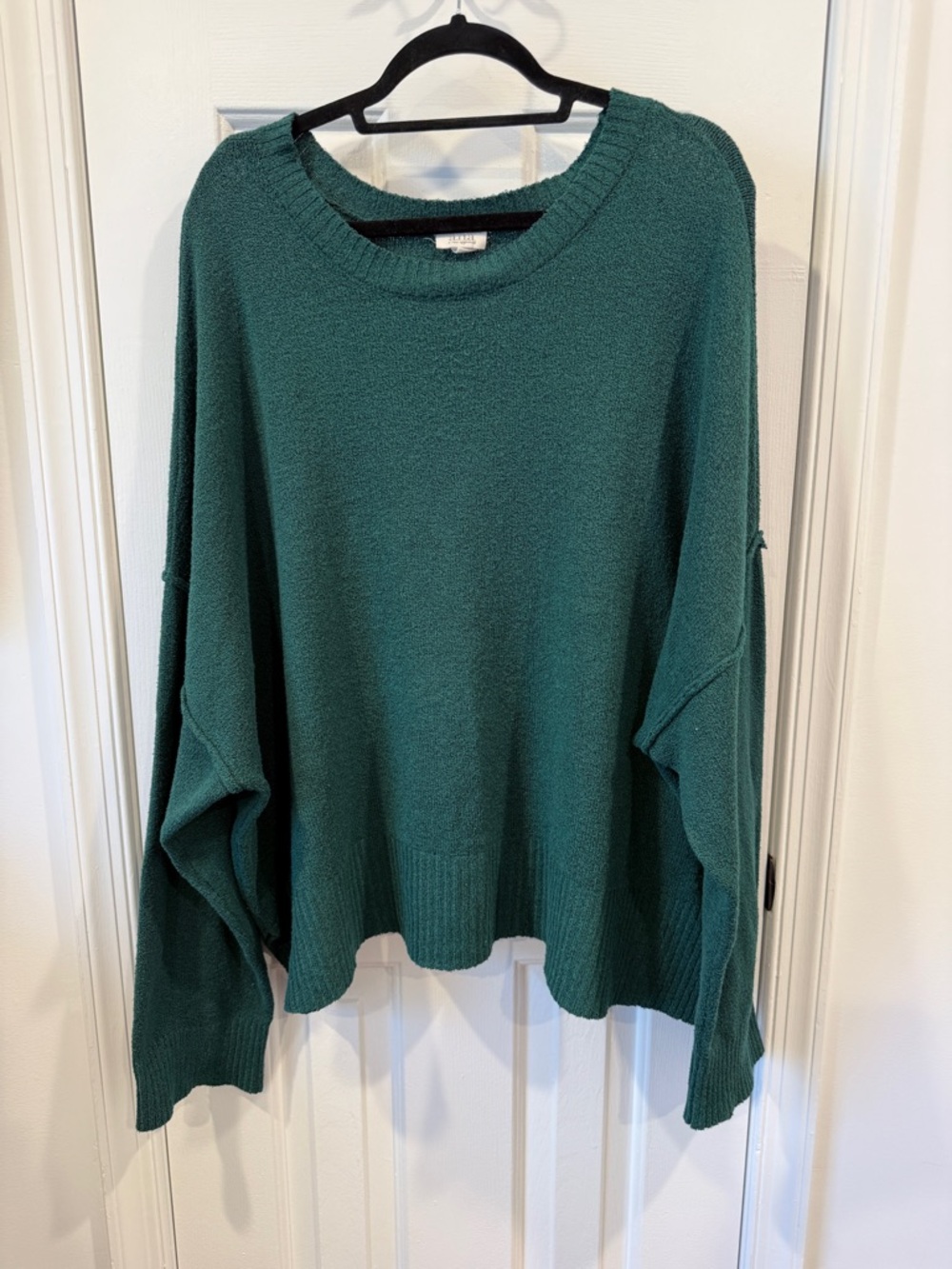 Oversized Crewneck Sweater in Emerald Green